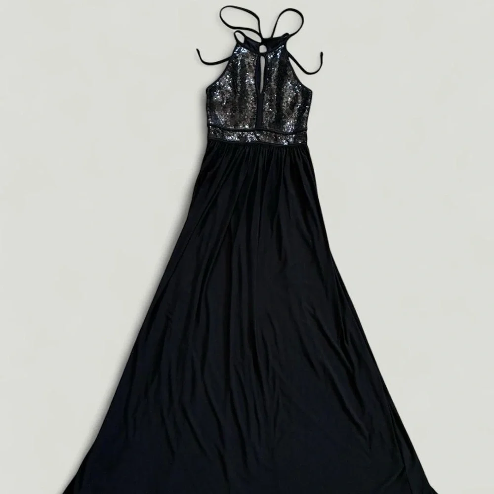 Morgan & Co. Formal Black Sequin Maxi Dress - Picture 2 of 6